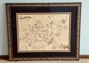 lot 21D image: Framed 1896 Print Map of Lake Minnetonka, Hennepin County, Minnesota