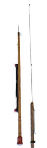 lot 51D image: Vintage Ice Spear and Fishing Pole Set - 33 Inch Spear, 40 Inch Pole
