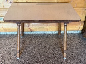 lot 52D image: Vintage Child Size Table with Wooden Legs and Formica Top