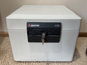 lot 87D image: Sentry 1175 Fire-Safe Locking Security Box with Keys