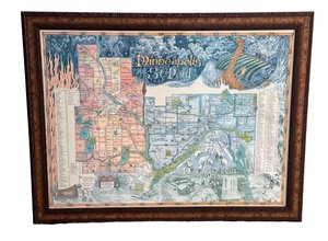 lot 89D image: MBR - Framed 2003 Minneapolis St. Paul Neighborhood Map by Big Stick Maps