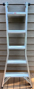 lot 156N image: Tricam 2-in-1 Aluminum Folding Ladder