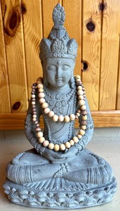 lot 159N image: Decorative Stone Buddha Statue with Beaded Necklaces