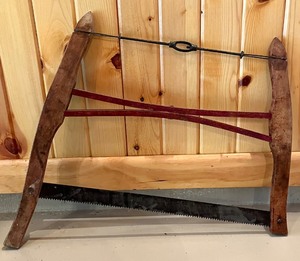 lot 164N image: Vintage Wood Frame Bow Saw with Metal Blade