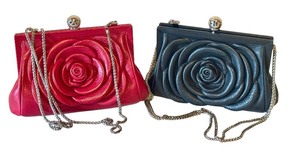 lot 109D image: K - Brighton Rose Embossed Clutch Purses Set of 2 with Chains