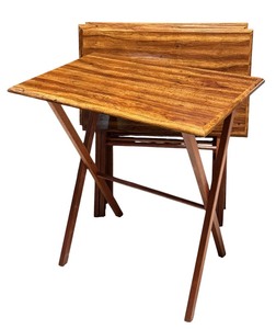 lot 116D image: LL - Set of 4 Wood Folding TV Trays