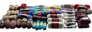 lot 36R image: P - Large Assorted Yarn Lot including Red Heart, Blarney-Spun, Sayelle and More
