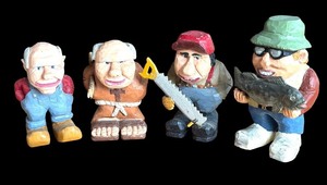 lot 80R image: P - Set of 4 Pobbies Crafty Craft Hand-Carved Figurines