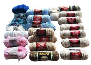 lot 89R image: P - Large Mixed Yarn Collection including Red Heart, Homespun, Bernat, Patons and More