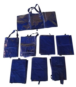 lot 132R image: P - Set of 8 Large Blue Tote Bags