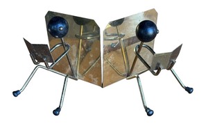 lot 138R image: P - Pair of Vintage Brass Figural Bookends