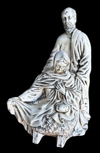 lot 163R image: P - Vintage Ceramic Hand Painted Nativity Sculpture