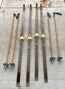 lot 328R image: G - Vintage Janoy Cross Country Skis with Sparta Poles