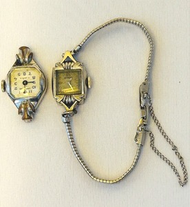 lot 105C image: K - Lot of 2 Vintage Ladies Mechanical Watches Caravelle & Wittnauer 10K Gold Filled