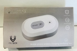 lot 152C image: LR - PROBOX Mobile Phone Wireless Charging Sterilizing Box with UV Light and Aromatherapy