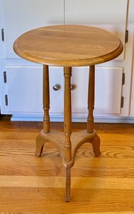 lot 221C image: LR - Wooden Pedestal Accent Side Table