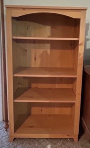 lot 224C image: LL - Wooden 4-Shelf Bookcase