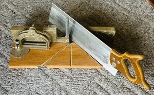 lot 230C image: P - Vintage Stanley Miter Box with Back Saw and Adjustable Angle Guide