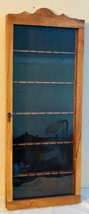 lot 252C image: LL - Wall-Mount Wooden Display Cabinet with Glass Door