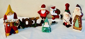 lot 258C image: LL - Set of 7 Handcrafted Pobbles Crafty Crafts Christmas Figurines with NOEL Sign