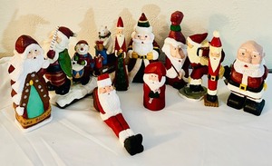 lot 264C image: LL - Set of 11 Handcrafted Santa Claus Figurines, Tallest 8 Inches