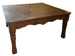 lot 278C image: LL - Vintage Square Wooden Coffee Table with Turned