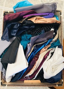 lot 280C image: LL - Box of Mixed Fabric Yardage and Remnants