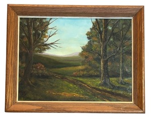 lot 287C image: LL - Original Pearl Charlson Signed Landscape Oil Painting on Grumbacher Canvas Panel, Framed