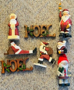 lot 292C image: LL - Set of 7 Vintage Handcrafted Santa and Noel Holiday Figurines