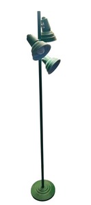 lot 301C image: LL - Metal Floor Lamp with 3 Adjustable Green Shades, 65 Inches Tall