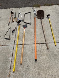 lot 310C image: G - Assorted Lawn and Garden Tools Collection with Saws and Pruners