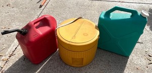 lot 317C image: G - Set of 3 Utility Containers - Gas Can, Water Jug, and Insulated Cooler