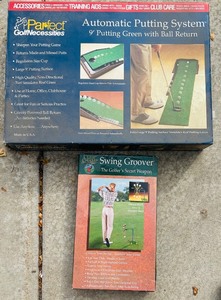 lot 322C image: G - Golf Practice Set with 9 Ft Automatic Putting System and Swing Groover Trainer