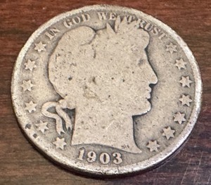 lot 10X image: 1902-O and 1903 Barber Half Dollar Coins