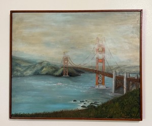 lot 18D image: MBR - Original Oil Painting of Golden Gate Bridge by Pearl Charlson