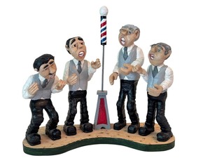 lot 22D image: K - Handcrafted Barbershop Quartet Wood Carving by Bobbies Crafty Crafts