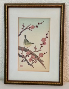 lot 23D image: HLWY - Vintage Japanese Songbird Block Print Framed