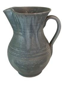 lot 28D image: DR - Handcrafted Ceramic Pitcher with Blue-Gray Glaze