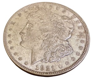lot 42X image: 1921-D Morgan Silver Dollar Coin