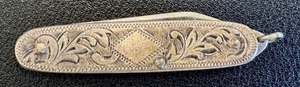 lot 13M image: Vintage Sterling Silver Pocket Knife with Ornate Engraving