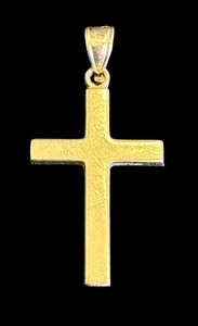 lot 19M image: 14K Gold Cross Pendant 1.25 Inch