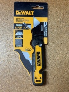 lot 07 image: Dewalt Push and Flip Folding Lock-Back Utility Knife with Blade Storage -NEW - MSRP $15