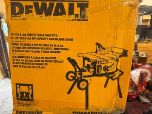 lot 11 image: DEWALT 15 Amp Corded 10 in. Job Site Table Saw with Rolling Stand NEW, Opened box - MSRP $699