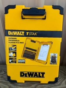 lot 17 image: Dewalt Tough Stack Clipboard with Light and Pouch BRAND NEW - MSRP $26