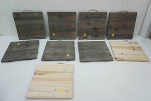 lot 14 image: NEW (9ct) 10x10 Wooden Wall Hangings