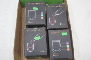 lot 34 image: 12 oz Wine Tumblers (4ct) NEW