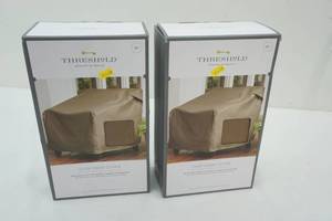 lot 37 image: NEW (2ct) Threshold Outdoor Club Chair Covers