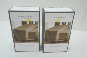 lot 39 image: NEW (2ct) Threshold Outdoor Club Chair Covers