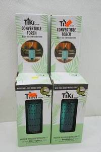 lot 62 image: NEW (2ct) Convertible Tiki Torches (glass with metal poles)