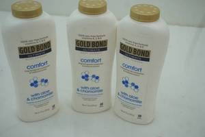 lot 71 image: (3ct) Gold Bond Ultimate Body Powder with aloe & chamomile (10 oz each)